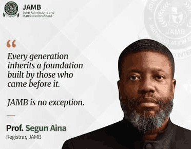 JAMB Welcomes Prof. Segun Aina as Sixth Registrar, Reaffirms Commitment to Service