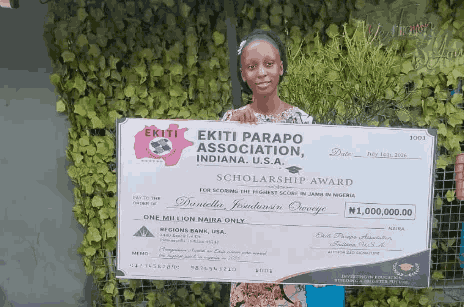 2026 JAMB Highest Scorer Daniella Owoeye Receives ₦1 Million Scholarship