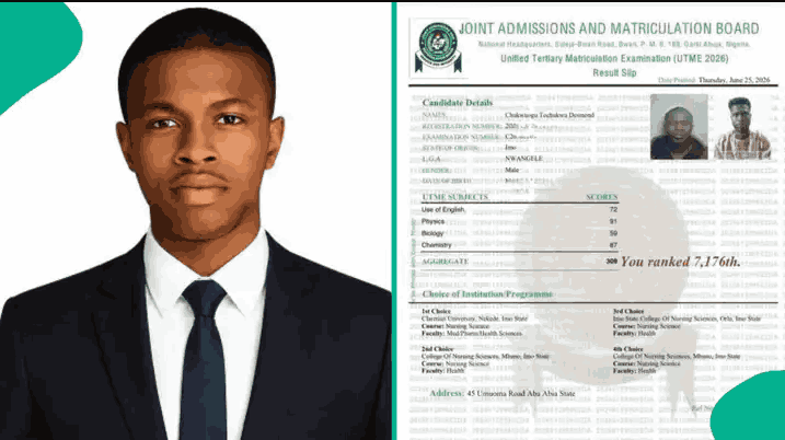 2026 UTME: Nursing Aspirant Scores 309 in JAMB, Ranks Among Top Performers in 2026 UTME Exercise