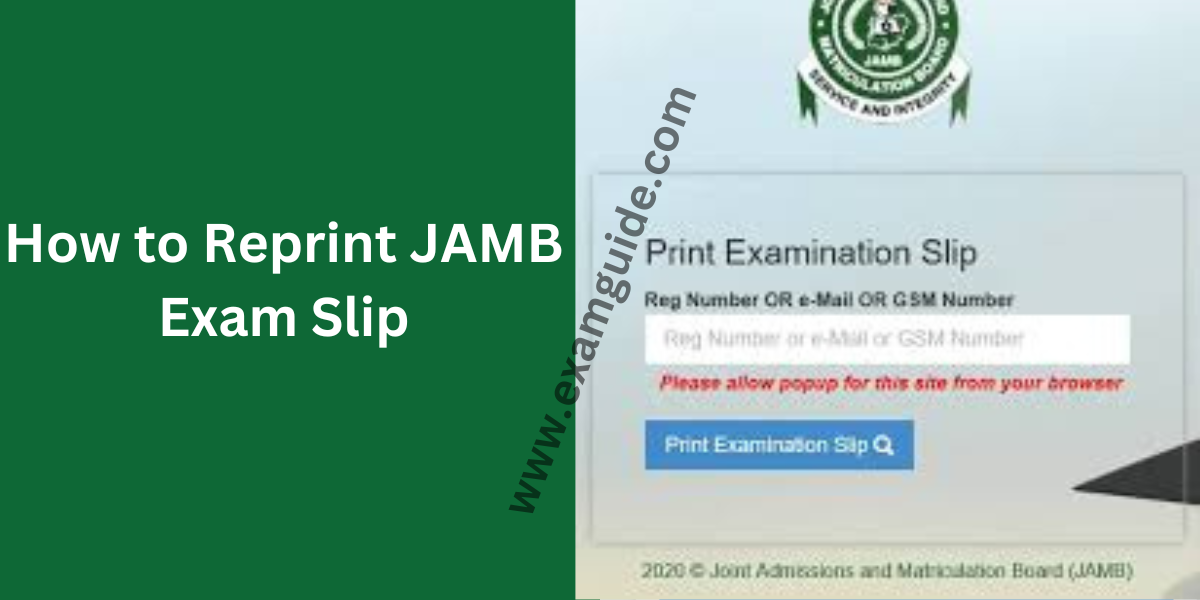 How to Reprint JAMB Registration Slip and Number