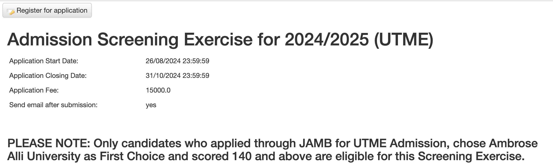 AAU Post UTME/Direct Entry Screening Form 2024/2024: How to Apply and New Deadline (UPDATED)