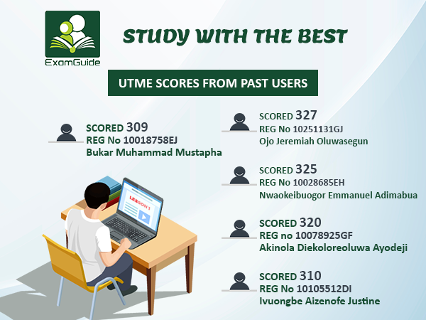 PRACTICE WITH EXAMGUIDE TO GET HIGH SCORE IN JAMB UTME AT ONE SITTING