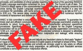 WAEC Disowns Fake Letter on WASSCE English Language Examination