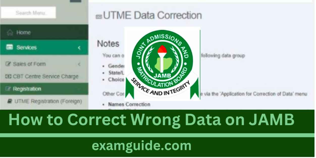 How to Correct Wrong Data on JAMB in 2024