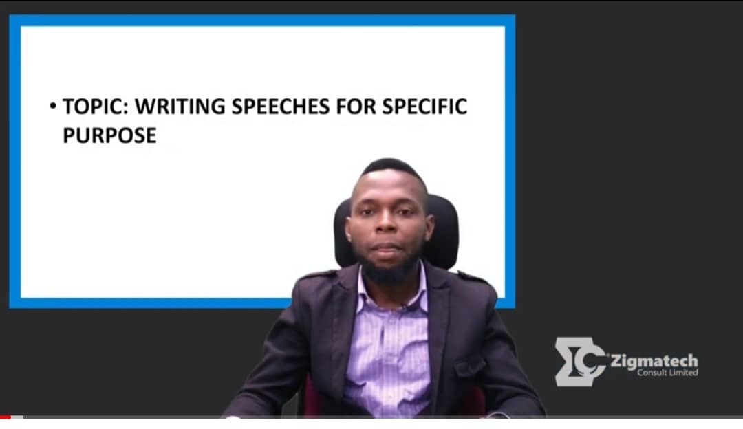 SPEECH WRITING FOR SPECIFIC PURPOSE