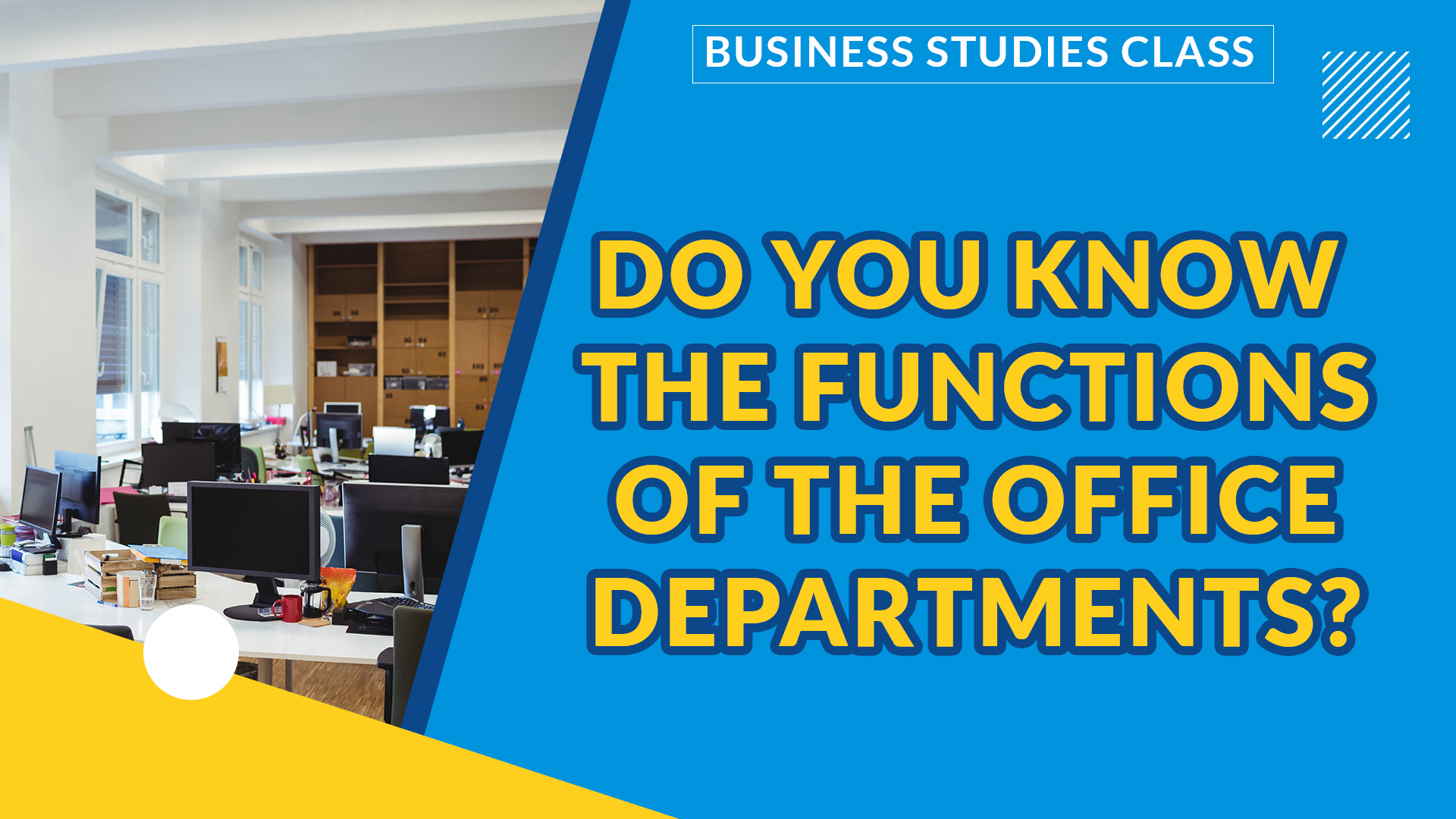 THE DEPARTMENTS IN AN OFFICE OR ORGANIZATION