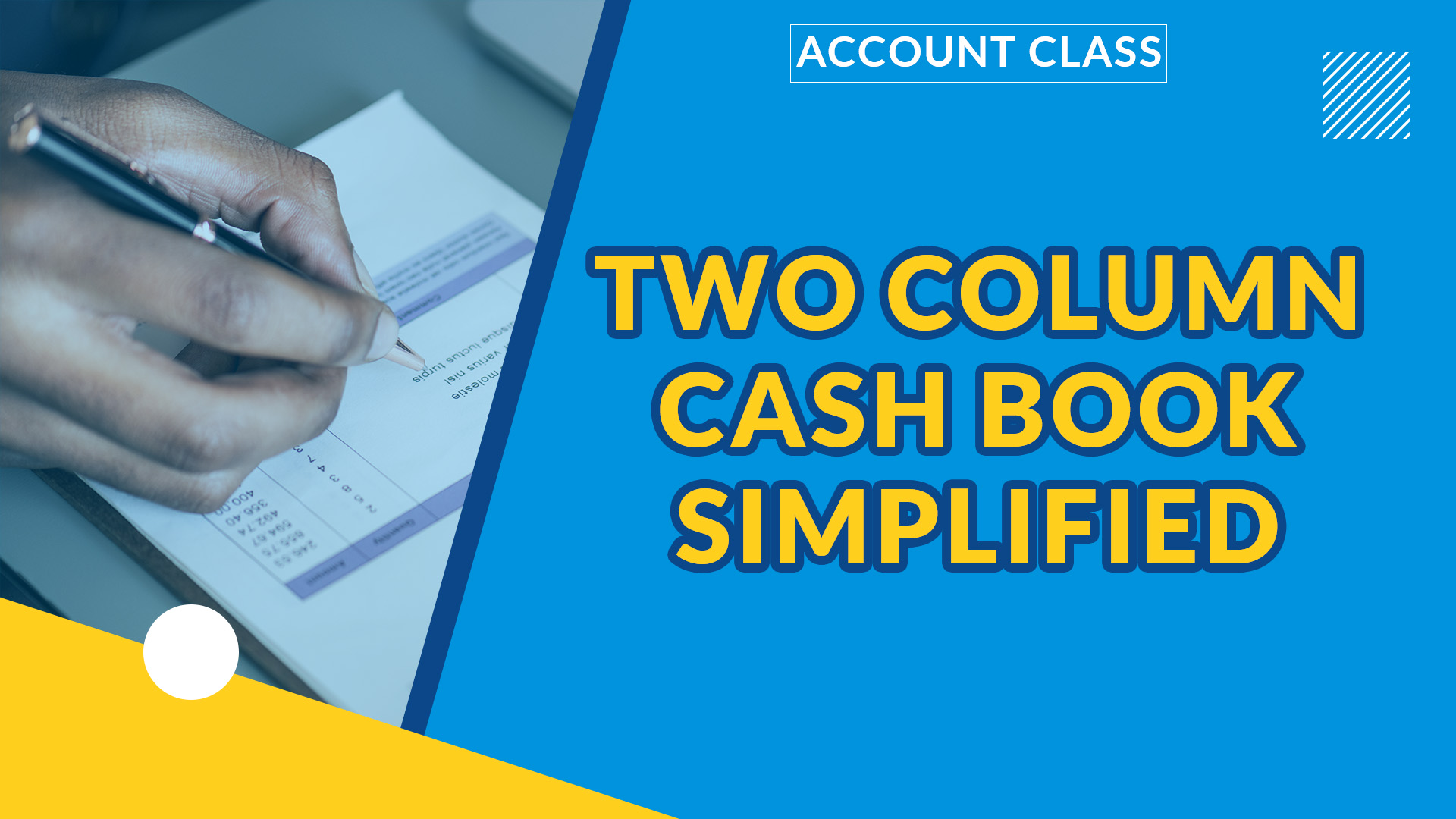 DOUBLE OR TWO COLUMN CASH BOOK