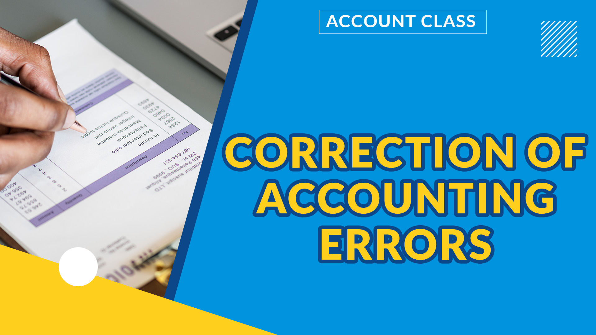 CORRECTION OF ACCOUNTING ERRORS